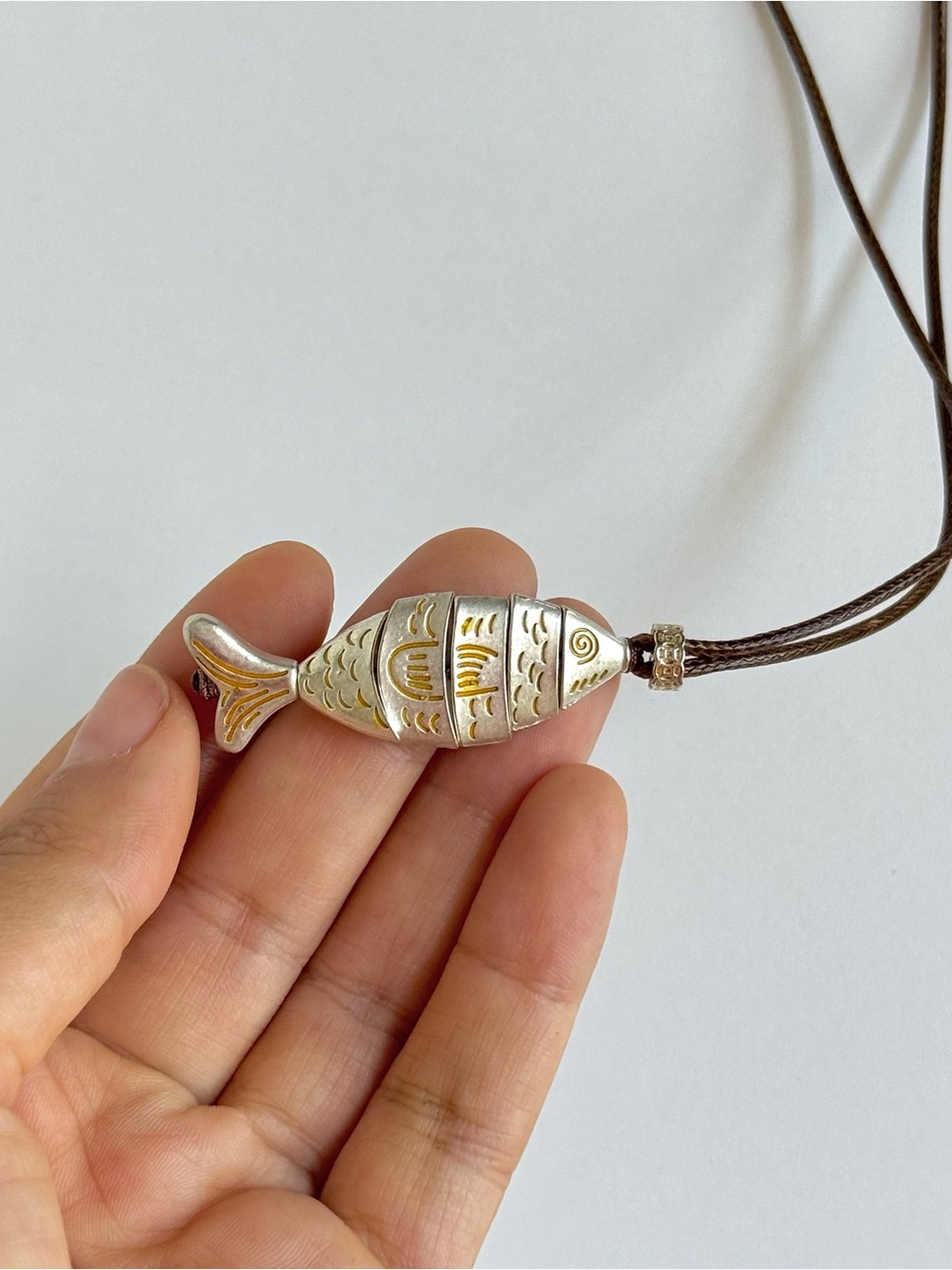 Coastal Silver Fish Pendant Necklace